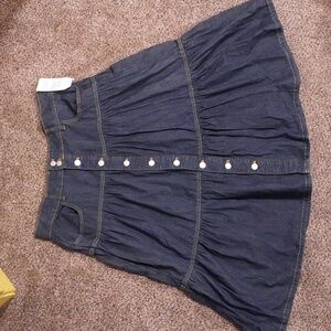 Time and Tru A-Line Denim Skirt - Dark Blue